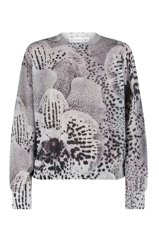 Tilly Orchid Print Sweater Slim Fit Regular Fit Oversized