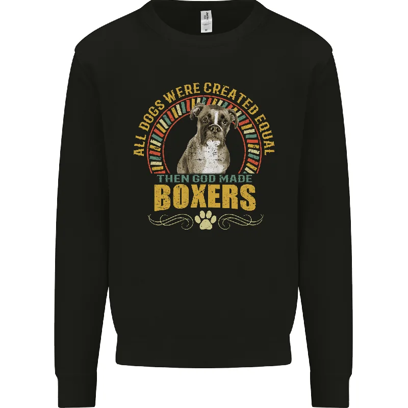 A Boxer Dog Mens Sweatshirt Jumper Hoodie with Sequins Glamorous Eye-catching