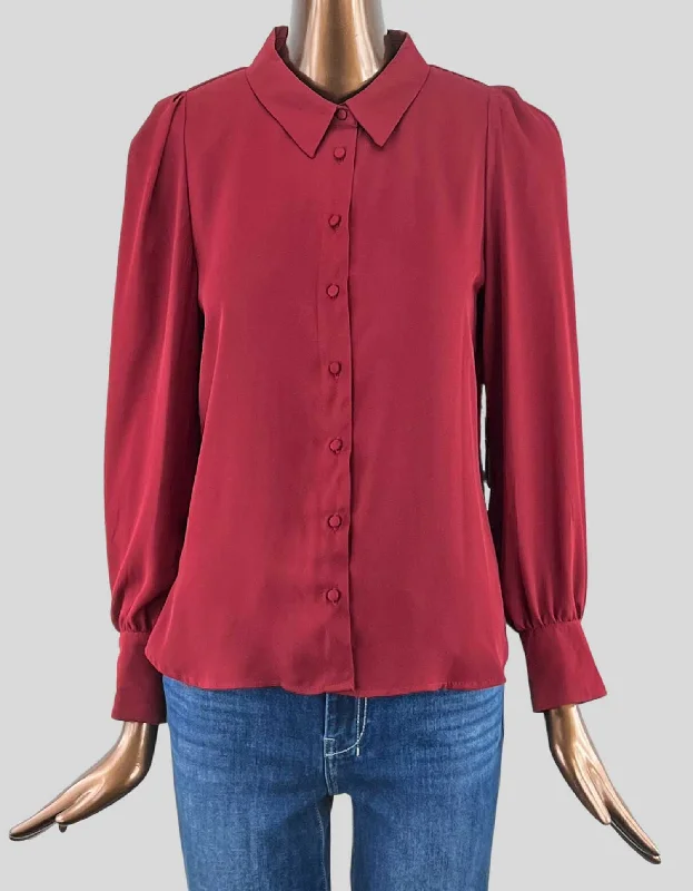 VINCE CAMUTO button front blouse with collar - Small Modern Work Blouse