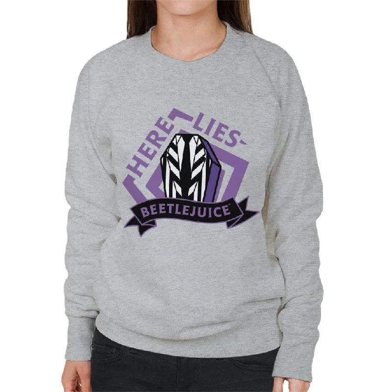 Beetlejuice Here Lies Beetlejuice Women's Sweatshirt Hoodie with Hem Patch Decorative Personalized