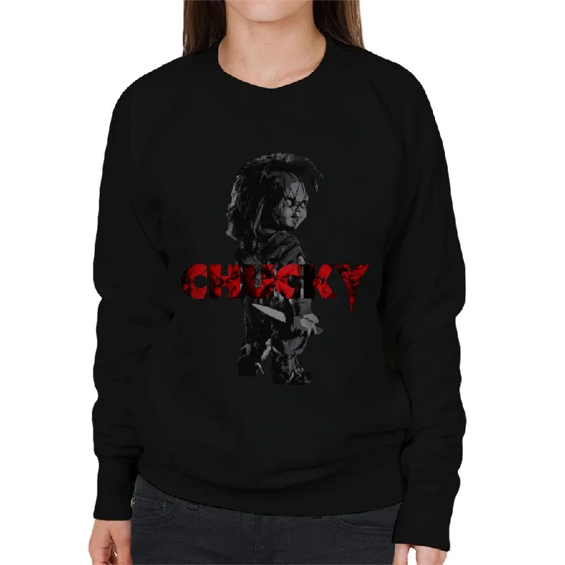 Chucky Looking Backwards Women's Sweatshirt Hoodie Jacket Zipper Layering