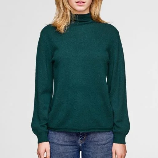 Blouson Sleeve Sweater (Pine Needle Heather) Terry Blend Velvet Blend Canvas Blend