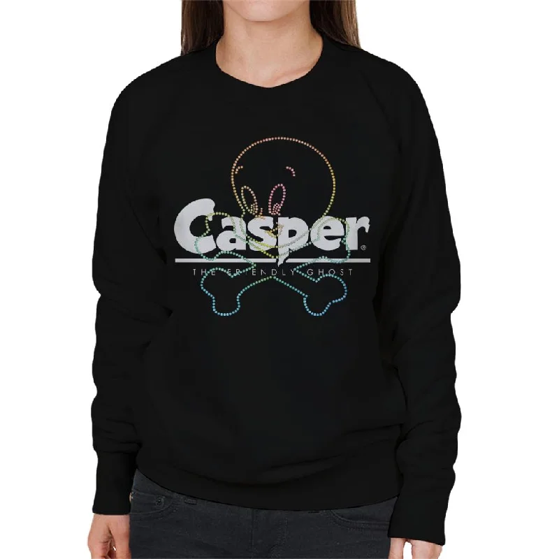 Casper The Friendly Ghost Crossbones Women's Sweatshirt Hoodie with Pastel Soft Subtle