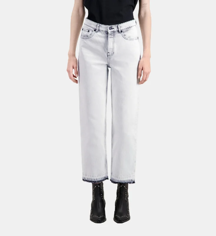 Straight Bleached Jeans Classic Button Fly Jeans