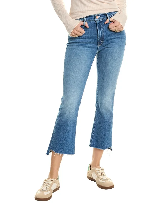 MOTHER The Insider Step Fray Different Strokes Crop Jean Comfortable Low-Rise Jeans