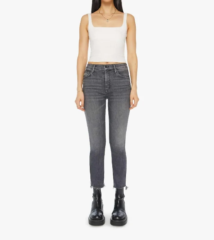 Insider Crop Step Fray Jean In Up In Smoke Casual Skinny Fit Jeans