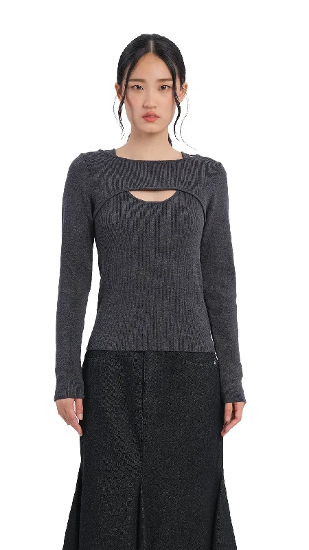 2-in-1 Wool Sweater Transparent Opaque Sheer