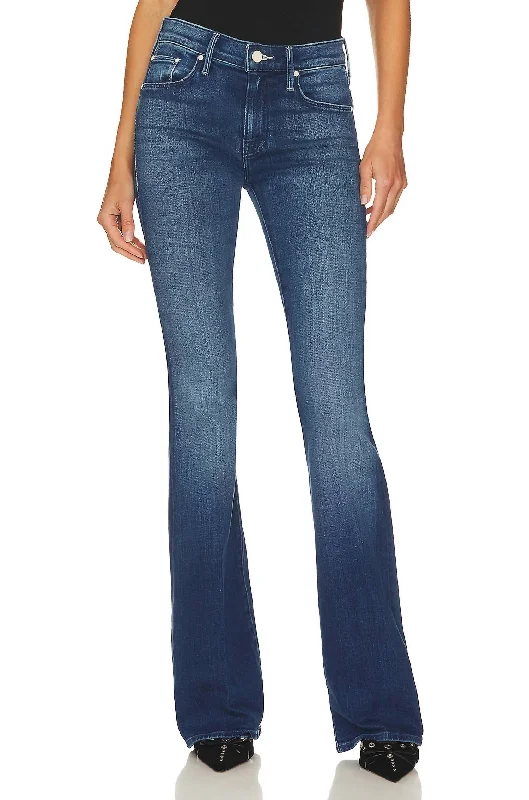 Down Low Weekender Heel Flare Jeans In High Tide Stylish Acid-Wash Jeans