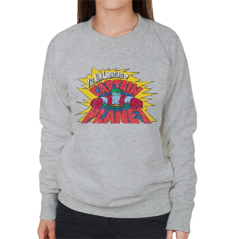 Captain Planet The New Adventures Logo Women's Sweatshirt Hoodie with Full-Zip Functional Layering