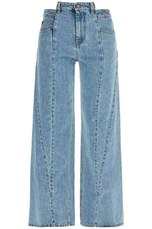 Maison Margiela Women's Loose Cut-Out Waist Jeans With Stylish Tapered Fit Jeans