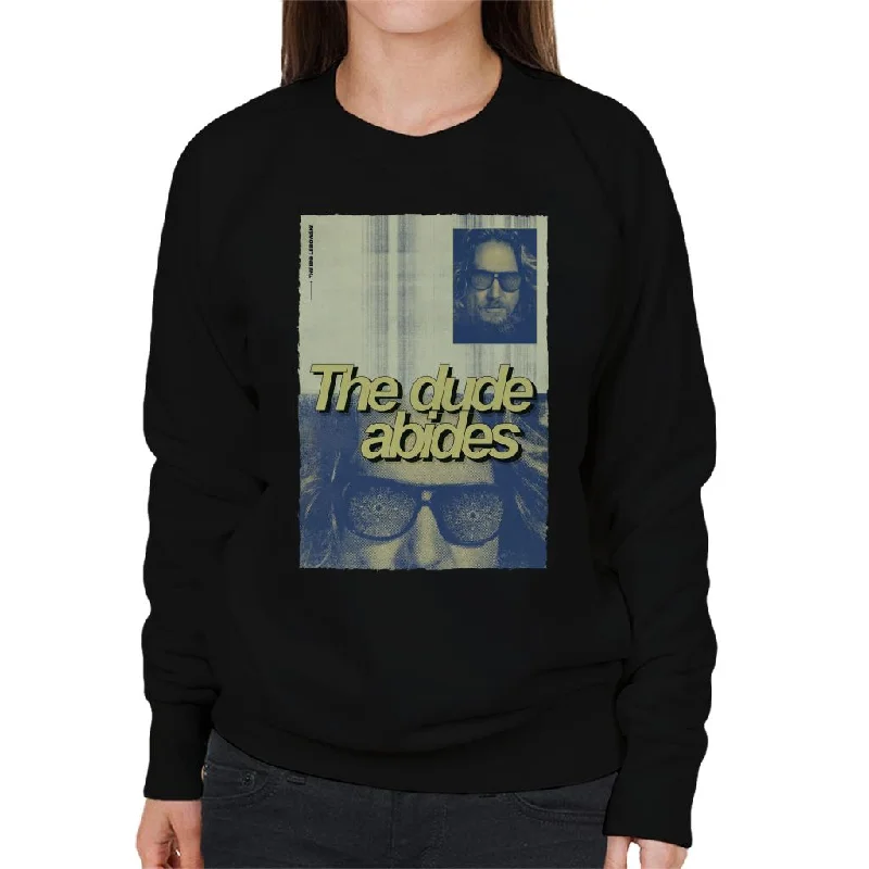 The Big Lebowski The Dude Abides Poster Women's Sweatshirt Hoodie with Ribbed Cuffs Snug Fit Comfort