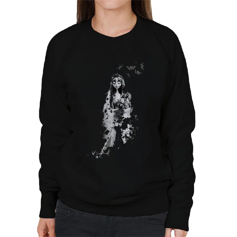 Corpse Bride Emily Butterflies Women's Sweatshirt Hoodie with Snap Buttons Easy Quick