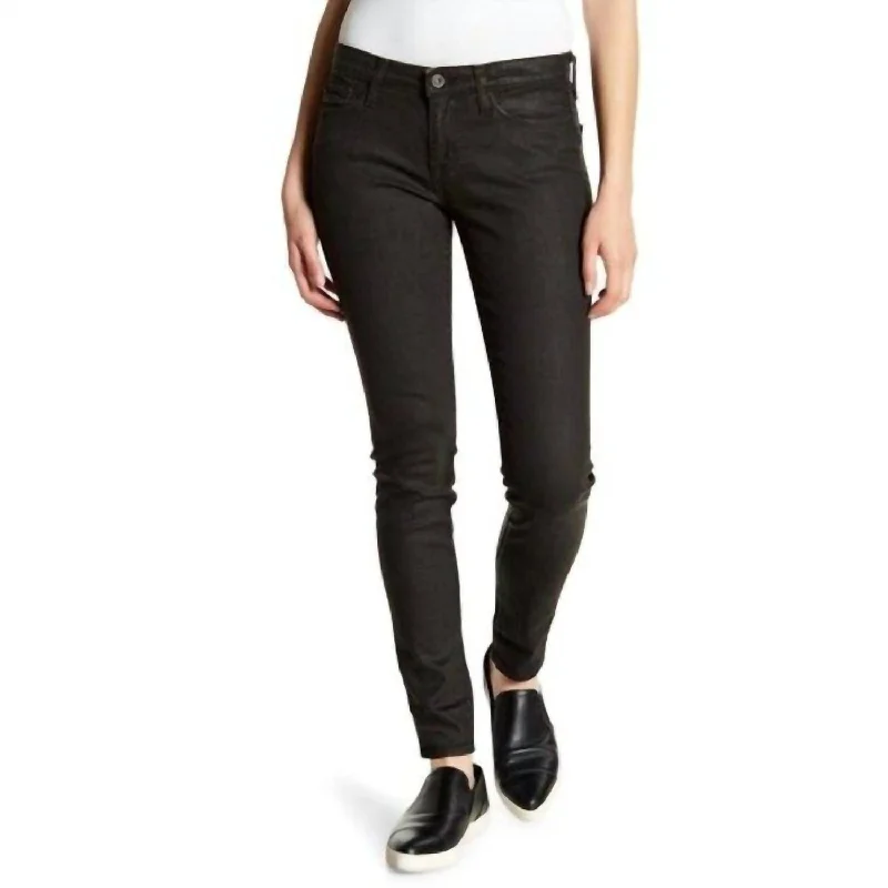 Alex Coated Skinny Jeans In Black Stylish High-Waist Skinny Denim