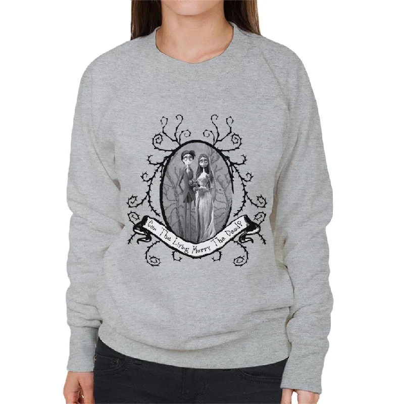 Corpse Bride Halloween Can The Living Marry The Dead Women's Sweatshirt Hoodie with Front Slit Layering Stylish