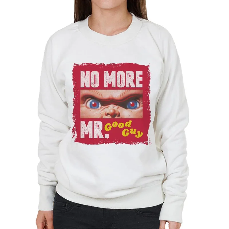 Chucky No More Mr Good Guy Women's Sweatshirt Hoodie with Frayed Bohemian Relaxed