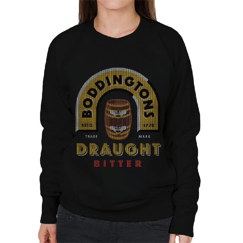 Boddingtons Christmas Draught Bitter Women's Sweatshirt Hoodie with Button Classic Timeless