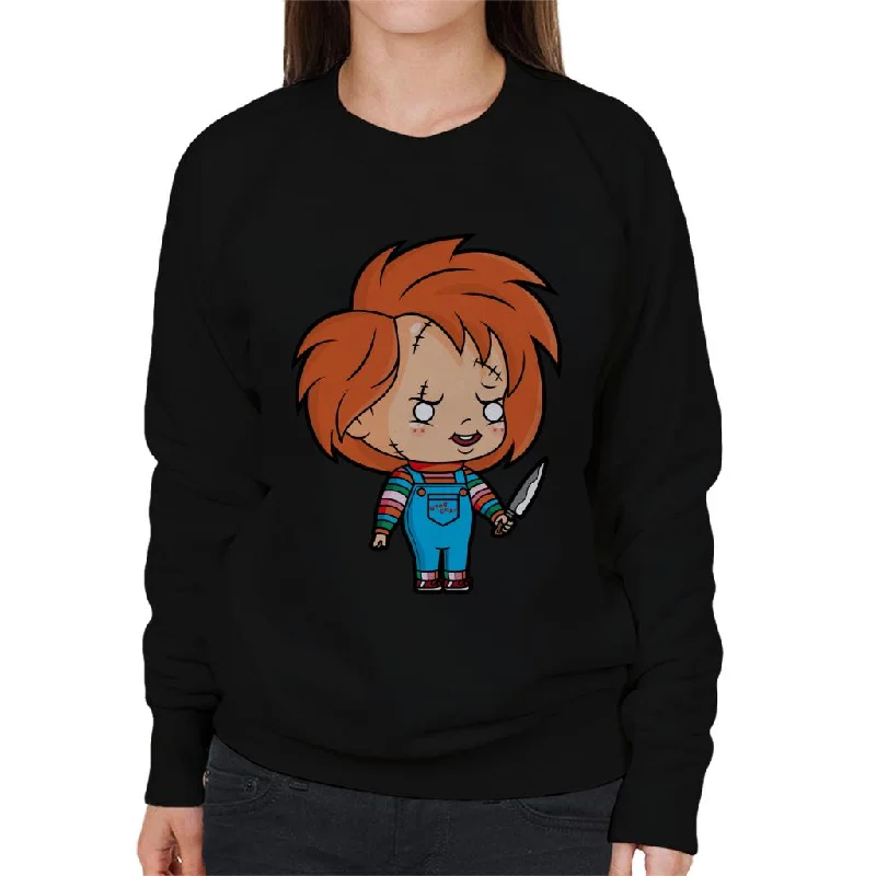 Chucky Kawaii Women's Sweatshirt Hoodie with Drop Shoulder Relaxed Streetwear