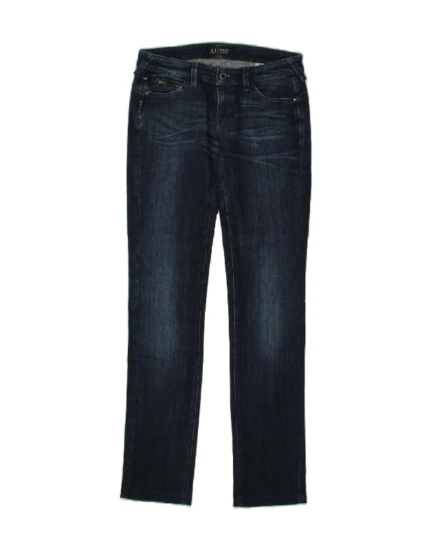 ARMANI JEANS Womens Slim Jeans W26 L31 Navy Blue Chic Vintage-Inspired Denim Jeans