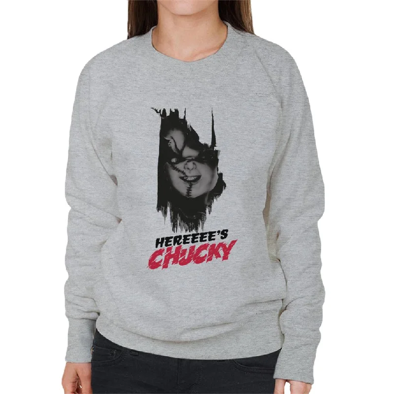 Chucky Hereeees Chucky Women's Sweatshirt Hoodie with Raglan Sleeves Sporty Comfortable