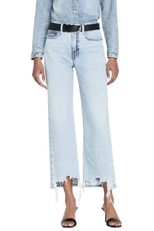 Le Jane Crop Bite Hem Jeans In Fizz Indigo Comfortable Mid-Rise Jeans