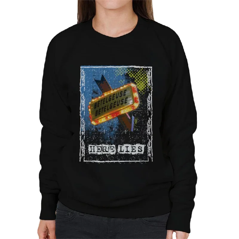 Beetlejuice Betelgeuse Betelgeuse Here Lies Women's Sweatshirt Hoodie with Elastic Cuffs Stretchable Comfortable