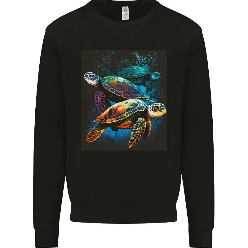 A Colourful Bale of Turtles Mens Sweatshirt Jumper Hoodie with Reflective Safety Nightwear