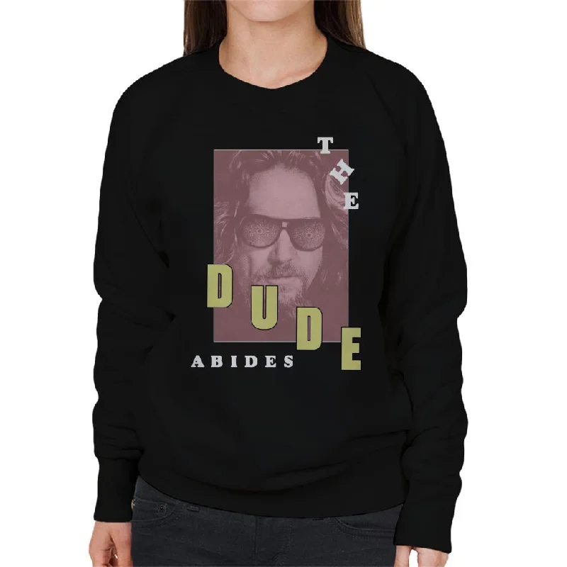 The Big Lebowski The Dude Abides Retro Women's Sweatshirt Hoodie with Color Block Contrast Stylish