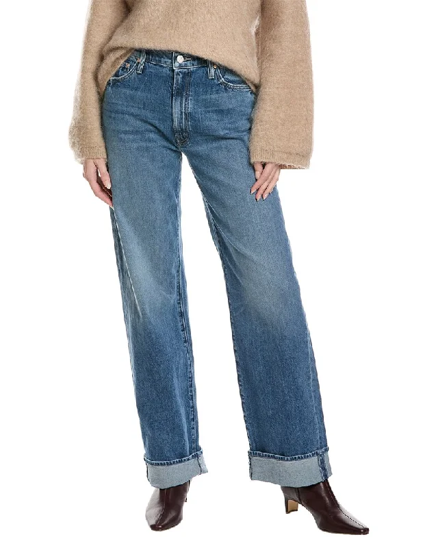 MOTHER The Dodger Skimp Cuff Music Is The Medium Straight Leg Jean Casual High-Waisted Bootcut Jeans