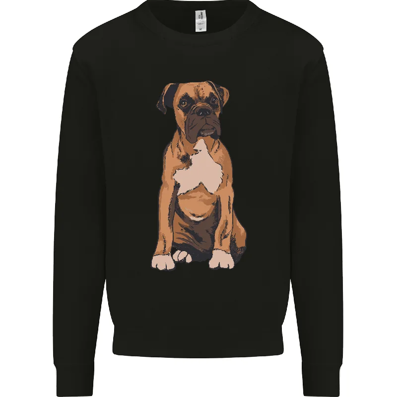 A Boxer Dog Mens Sweatshirt Jumper Hoodie with Puffed Sleeves Voluminous Trendy