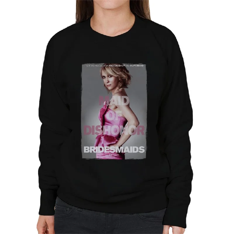 Bridesmaids Annie Movie Poster Maid Of Dishonor Women's Sweatshirt Hoodie with Hem Raw Edge Edgy Unfinished