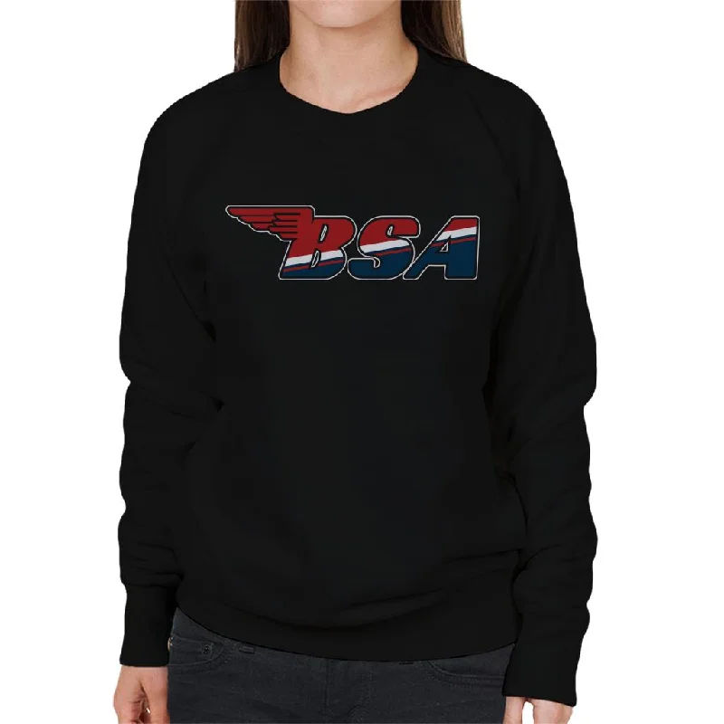 BSA Union Jack Logo Women's Sweatshirt Hoodie with Zipper Versatile Modern