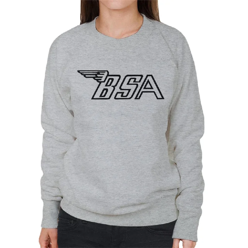 BSA Logo Women's Sweatshirt Hoodie with Button Placket Classic Preppy