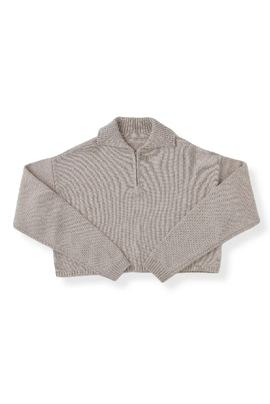 EMMA CROPPED SWEATER Terry Blend Velvet Blend Canvas Blend