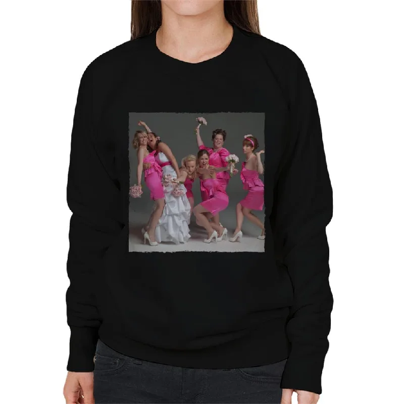 Bridesmaids Bridal Party Wacky Wedding Photo Women's Sweatshirt Hoodie with Applique Textured Unique