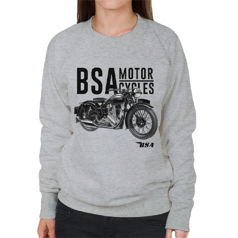 BSA Motorcycles Golden Flash Women's Sweatshirt Hoodie with Applique Textured Unique