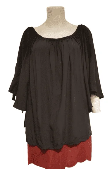 Ann Taylor Loft women's black blouse size L Puff Sleeve Blouse