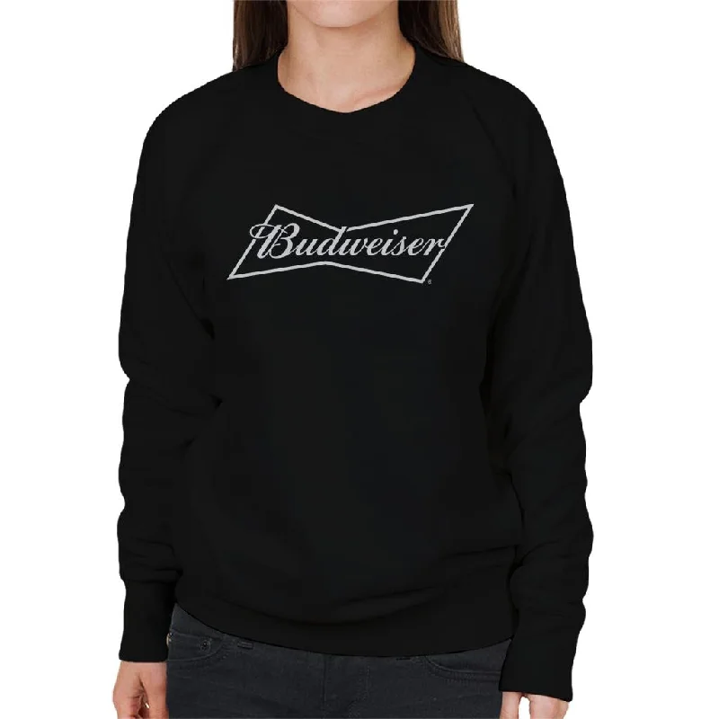 Budweiser White Logo Women's Sweatshirt Hoodie with Magnetic Closure Innovative Modern