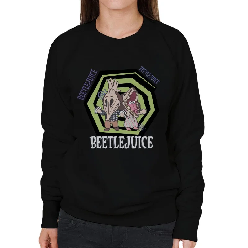 Beetlejuice Adam And Barbara Women's Sweatshirt Hoodie with Contrast Stitching Detailed Premium