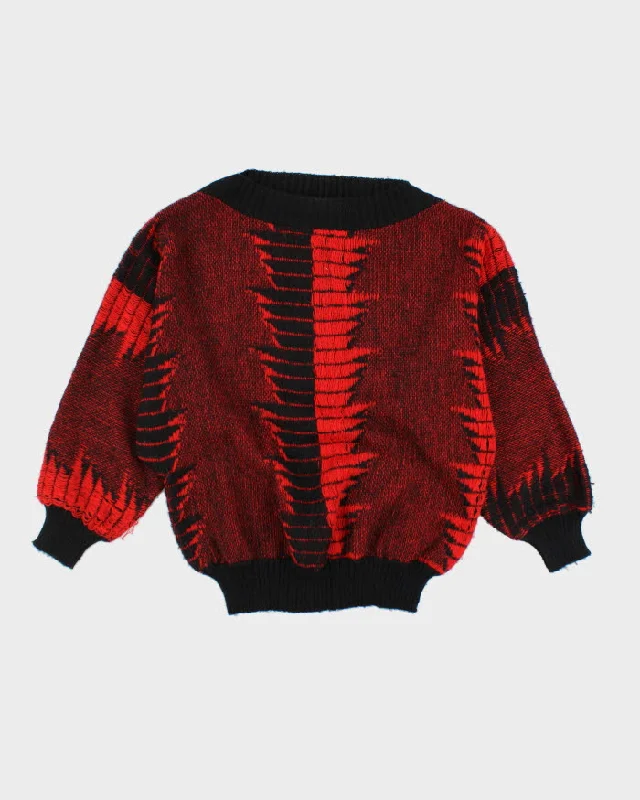 Vintage 80s Batwing Knit Jumper - L Seamless Knitted Crochet