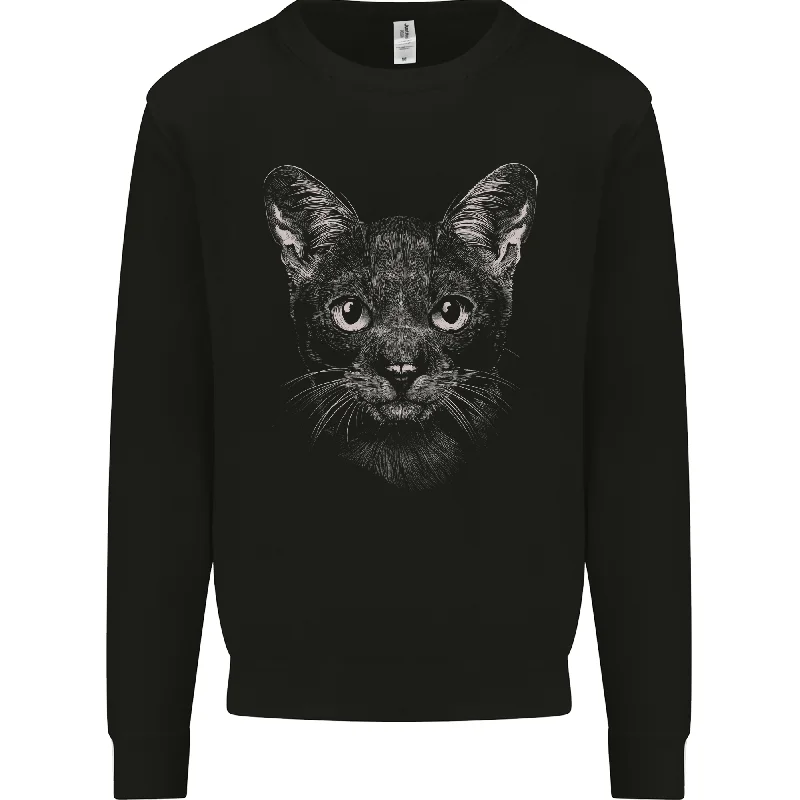 A Cat Face Mens Sweatshirt Jumper Hoodie with Full-Zip Functional Layering