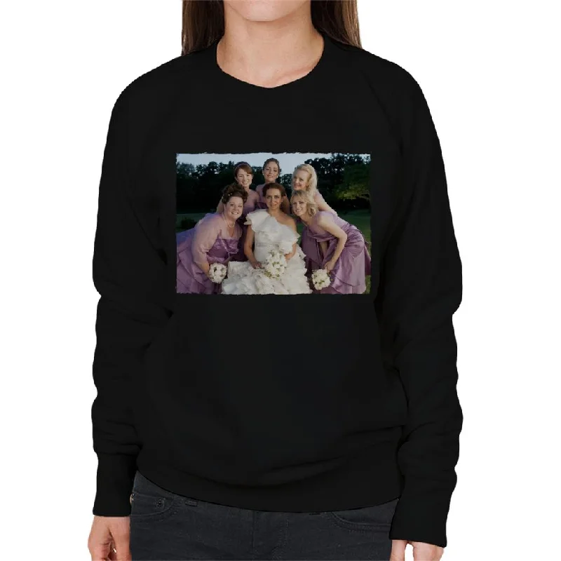 Bridesmaids Bridal Party Wedding Photo Women's Sweatshirt Hoodie with Elastic Waist Stretchable Comfortable