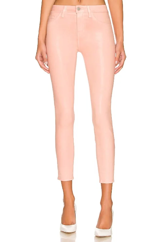 Margot High Rise Skinny Jeans In Dusty Pink Trendy Skinny High-Waist Jeans