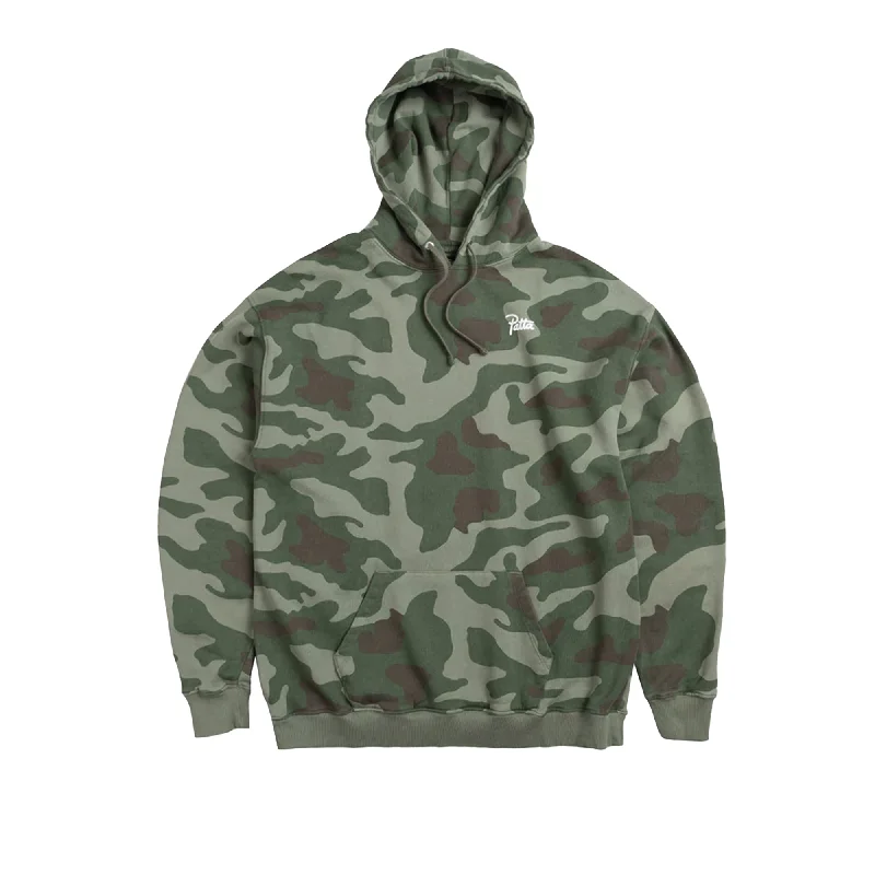 Patta Mens Basic Summer Washed Hooded Sweater 'Camo AOP' Terry Terry Cloth Terry Knit