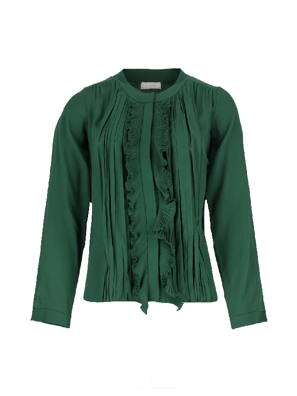 ruffled pleated blouse Office-Ready Blouse