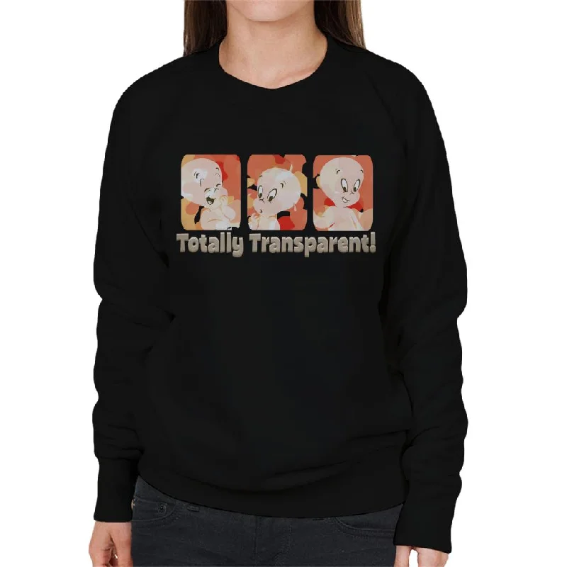 Casper The Friendly Ghost Totally Transparent Women's Sweatshirt Hoodie with Hem Ribbing Snug Secure