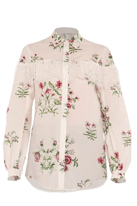 Floral Long Sleeve Printed Blouse Balloon Sleeve Blouse