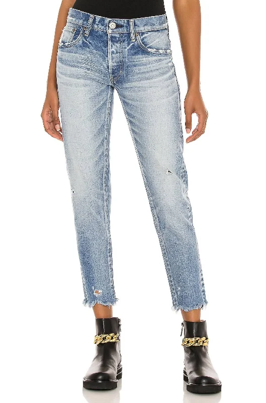 Keller Tapered Jean In Light Blue Comfortable Faded High-Rise Jeans