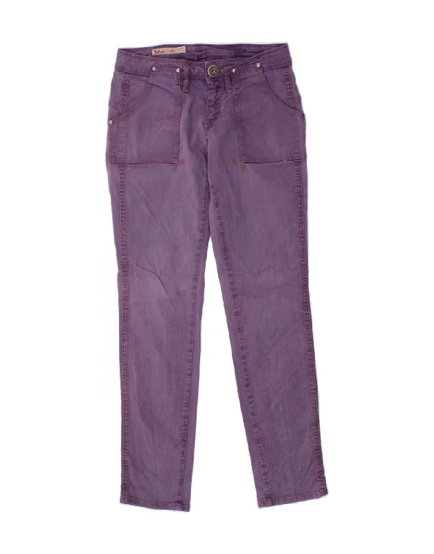 MARLBORO CLASSICS Womens Slim Jeans W27 L29 Purple Cotton Stylish Slim Fit Denim