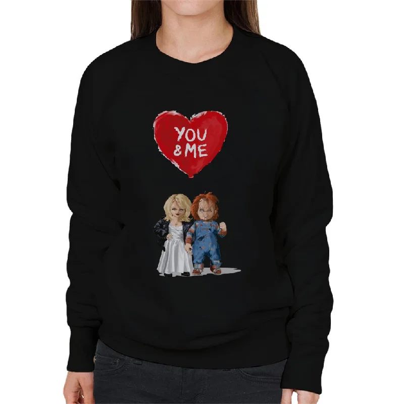 Chucky Tiffany Valentine You And Me Women's Sweatshirt Hoodie Crop Top Short Trendy