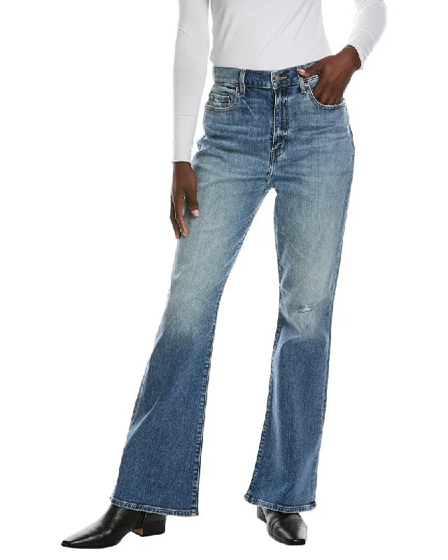 DAZE DENIM Go-Getter High Rise Flare Jean Fashionable Distressed Jeans